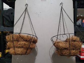 Two Matching Hanging Basket Planters