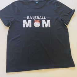 Baseball Mom & Letter Graphic Tee