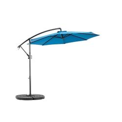 10ft 8 Ribs Offset Hanging Patio Umbrella with Easy Tilt Adjustment for Backyard, Poolside