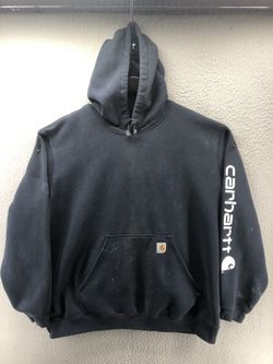 Carhartt Mens Hoodie Blue 2XL Reg Adhesive Splattered