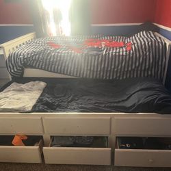 Twin bed Frame W/ Trundle & nightstand 