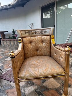 Acient Gold Accent Chairs x2