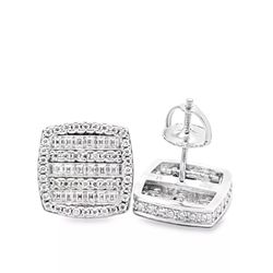 Sterling Silver VVS Moissanite 1.3 CTW Fancy Earring