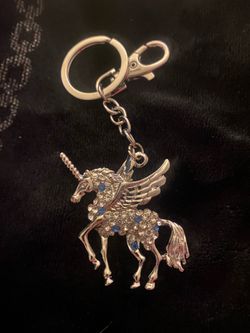 Beautiful Diamond Unicorn Charm Keychain