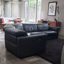 Black Leather Couch Natuzzi 
