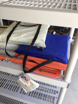 Boat cushions and paddles