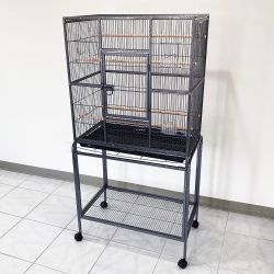Brand New $135 Large 63” Bird Cage, Rolling Stand, Plastic Tray, Size 32x19x62” for Mid-Sized Parrots
