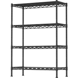 Black 4-Shelf Steel Storage Rack 36W x 14D x 53.5H