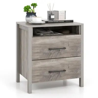Costway - Nightstand with 2 Drawers