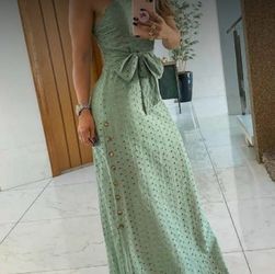 Woman, Long, Thick Strap Maxi Dress