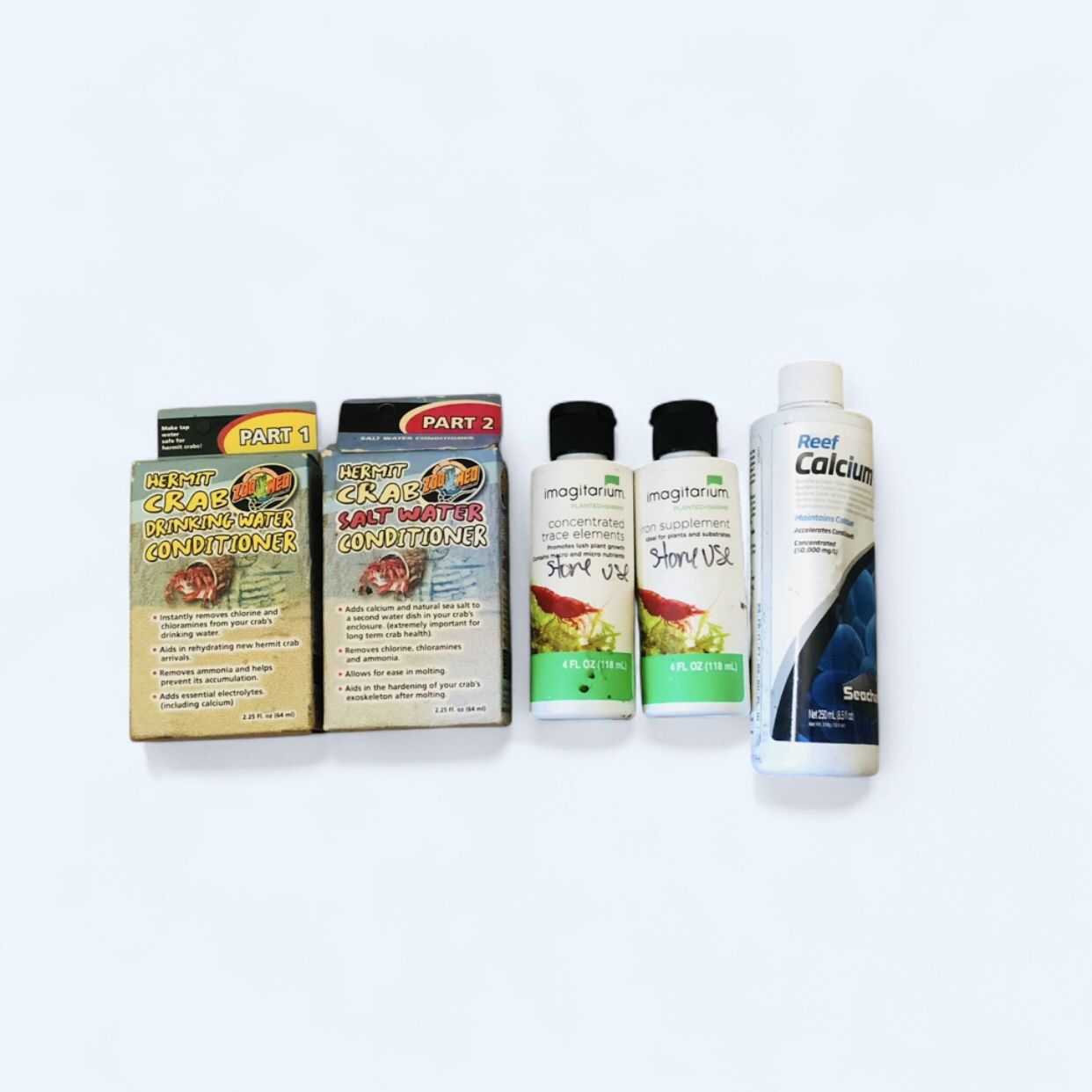 4 Zoo Med Hermit Crab Drinking Water Conditioner 1 Reef Calcium 250 mL bottle 