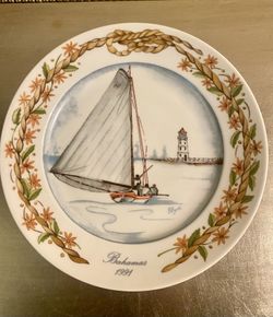 ELYSE WASILE KAISER PORCELAIN BAHAMAS PLATE COLLECTOR'S LIMITED EDITION
