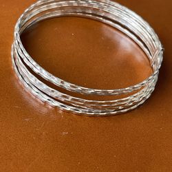 7  Piece Silver Bangle Bracelet (Mexico 925 Silver)