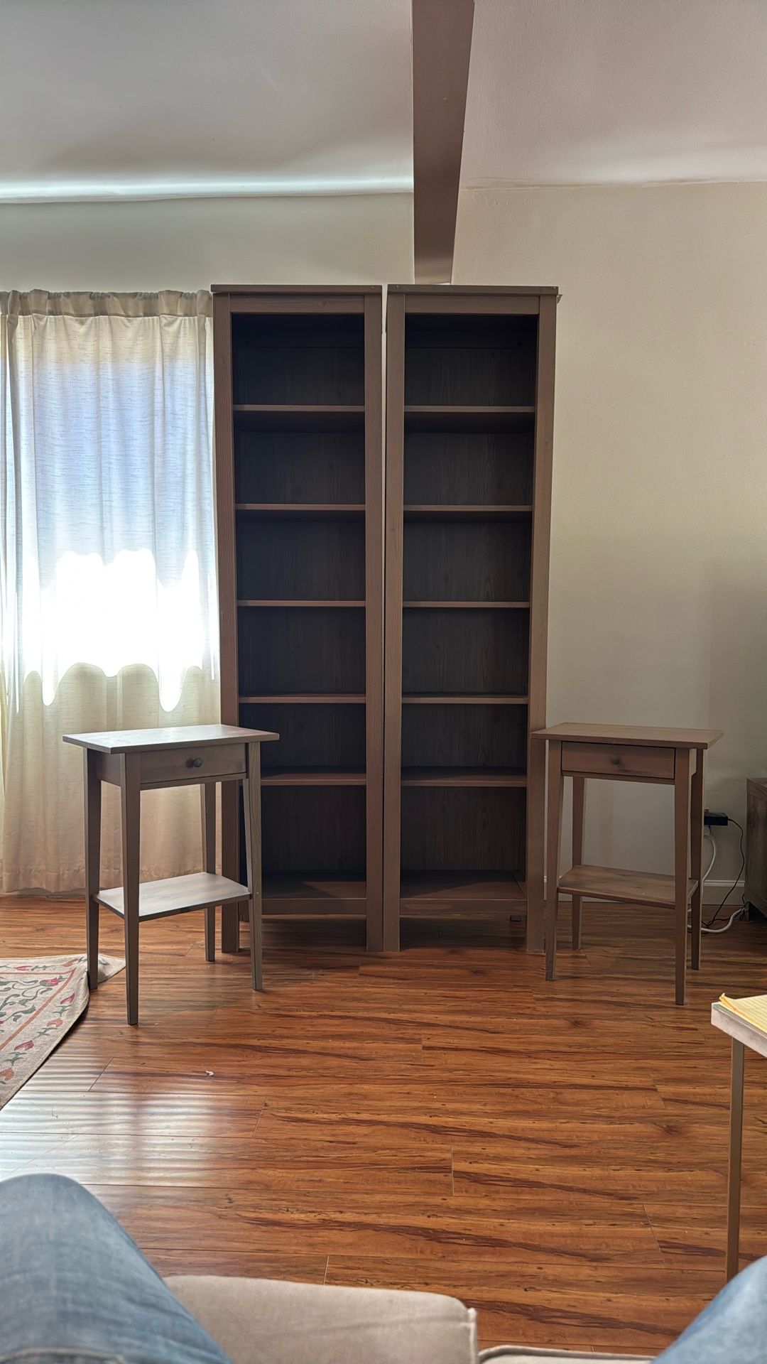 IKEA grey Brown Bookshelves + Side Table Bundle