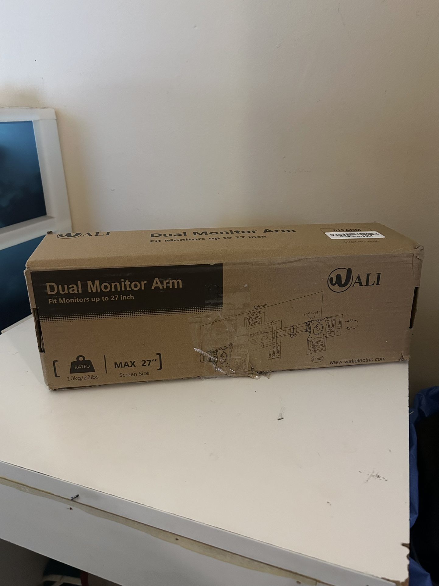 WALI Dual Arm Monitor Stand – Heavy Duty for 2 Monitors up to 27”