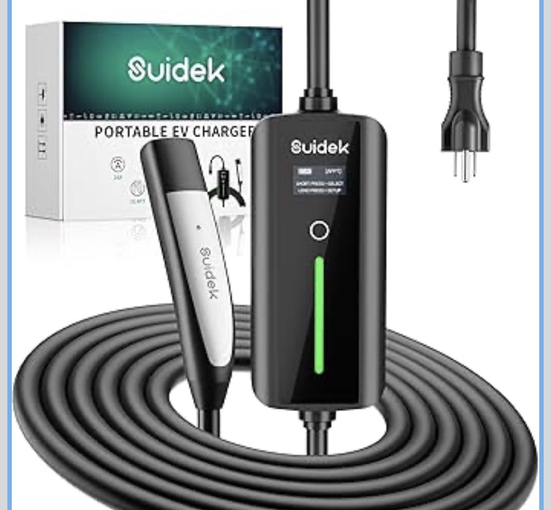 Portable Tesla Charger Level 1, 16A Adjustable Electric Car Charger Tesla Mobile Charger NACS Connector with NEMA 5-15 Plug, Total 16.4FT, Portable EV