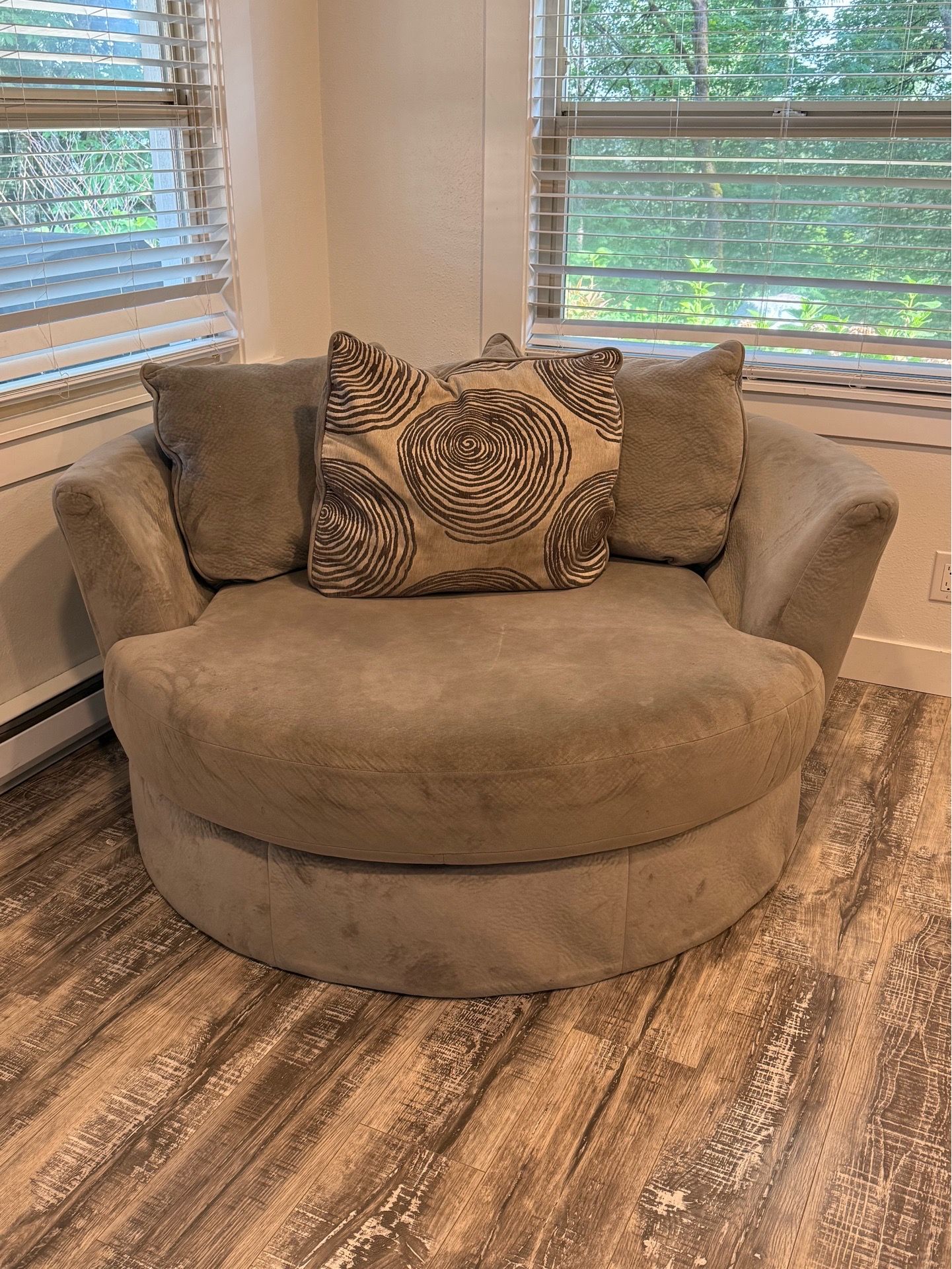Gray velvet oversized chaise lounge chair couch