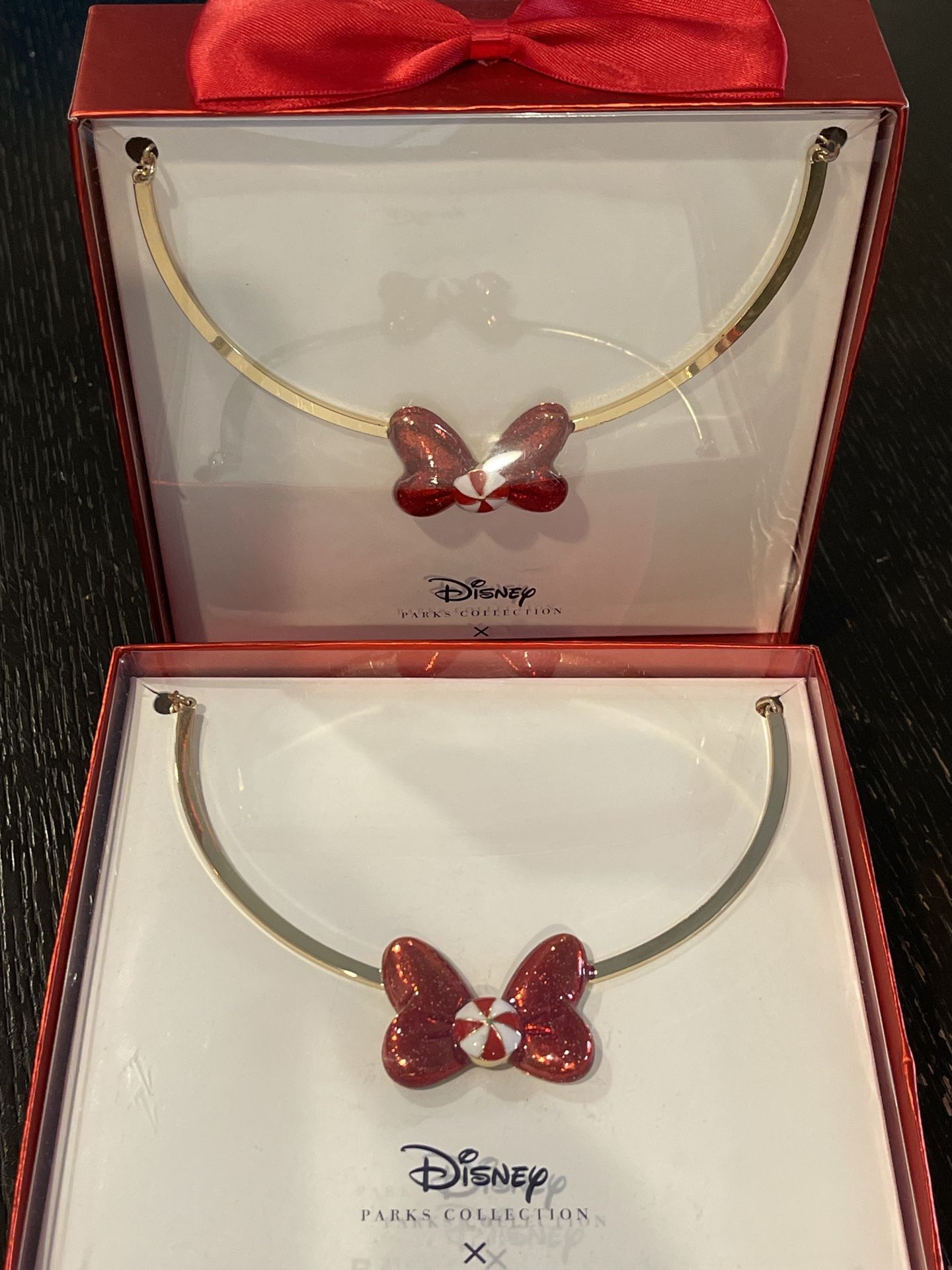 Disney Parks Baublebar Minnie Mouse Gold Short Necklace Holiday NEW