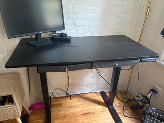 Black Electric Standing Desk with Drawers