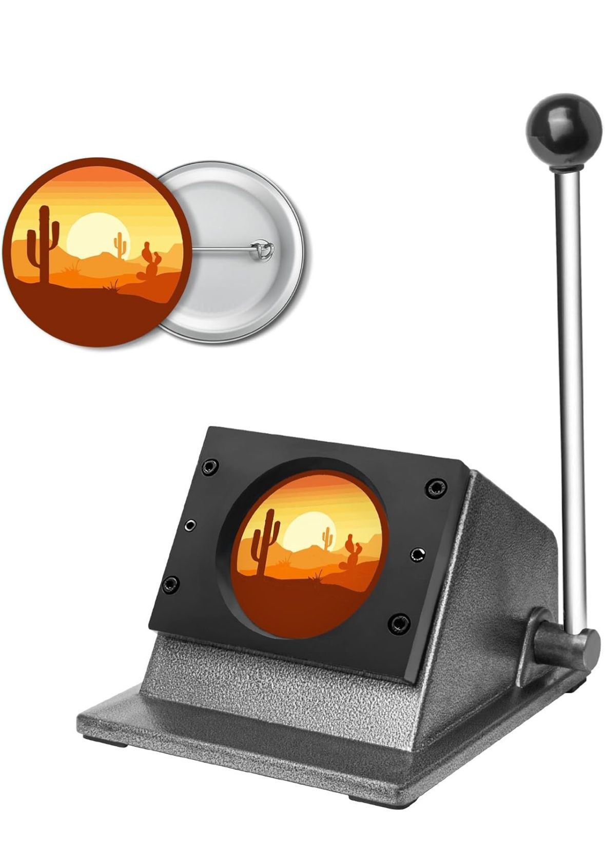 3 Inch/86 mm Graphic Punch Die Cutter Circle Paper Cutter for DIY Crafts Heavy Duty Metal Manual Badge Maker Machine Long Lever Handle for Easy Cut