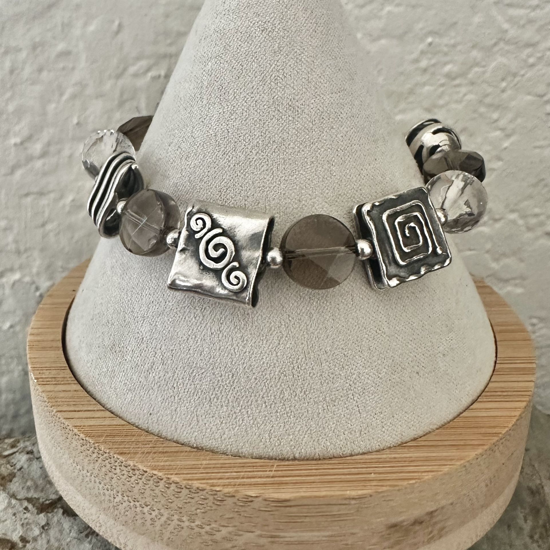 Silpada Sterling Silver Smoky Quartz Crystal Bracelet B1275
