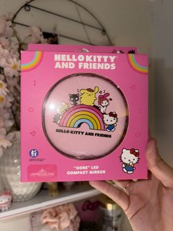 Hello kitty and friends pink compact mirror