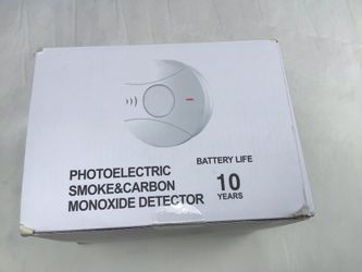 ( 4 PACK ) Photoelectric Smoke and Carbon Monoxide Detectors, 4 Pack, 10 YEAR BATTERY LIFE.