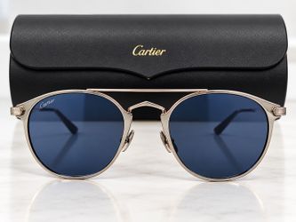Cartier CT0015S Sunglasses - Silver/Blue