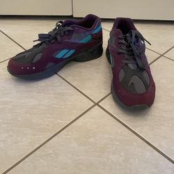 Reebok Aztrek 96 Merlot Purple Teal Grey Running Shoes Men’s 10.5 CN7837