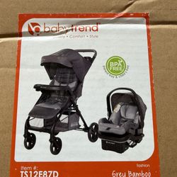 Baby Trend Passport® Cargo Stroller Travel System with EZ-Lift™ PLUS Infant Car Seat, Grey Bamboo