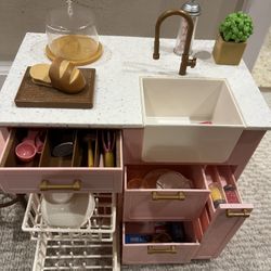 Our Generation Kitchen Island with Accessories for 18" Dolls
