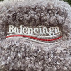 Grey Fluffy Balenciaga Slides 