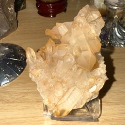 Tangerine Quartz Cluster – Natural Orange Crystal Formation