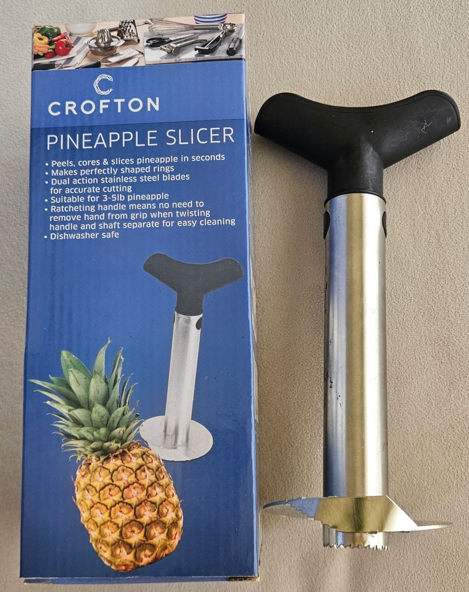 Crofton Pineapple Slicer, Stainless Steel, Dishwater safe