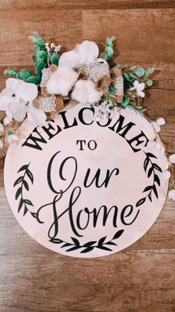 Custom round door sign