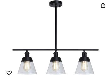 Fivess Lighting 3-Light Farmhouse Black Kitchen Island Lighting