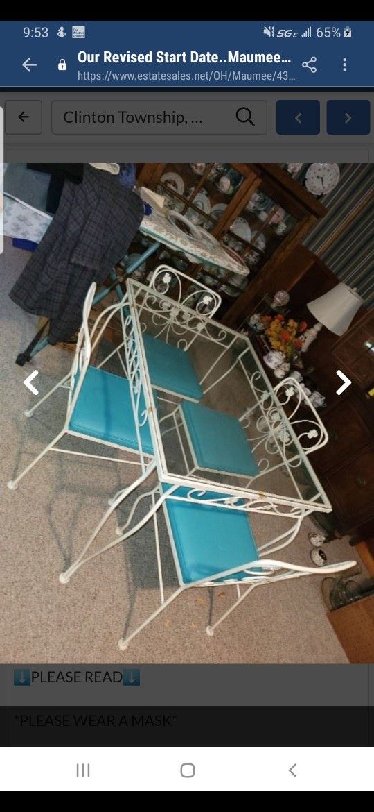 Vintage Wrought Iron Dining Set