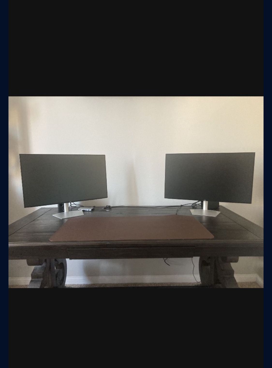 Dual Dell 27” Monitors. 