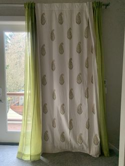4 Linen Blackout Curtains-7feet  Long