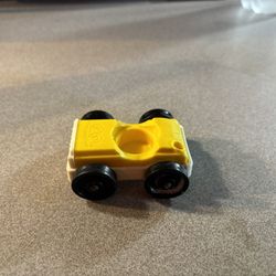 Fisher Price Little People Yellow & White Black Wheels Car