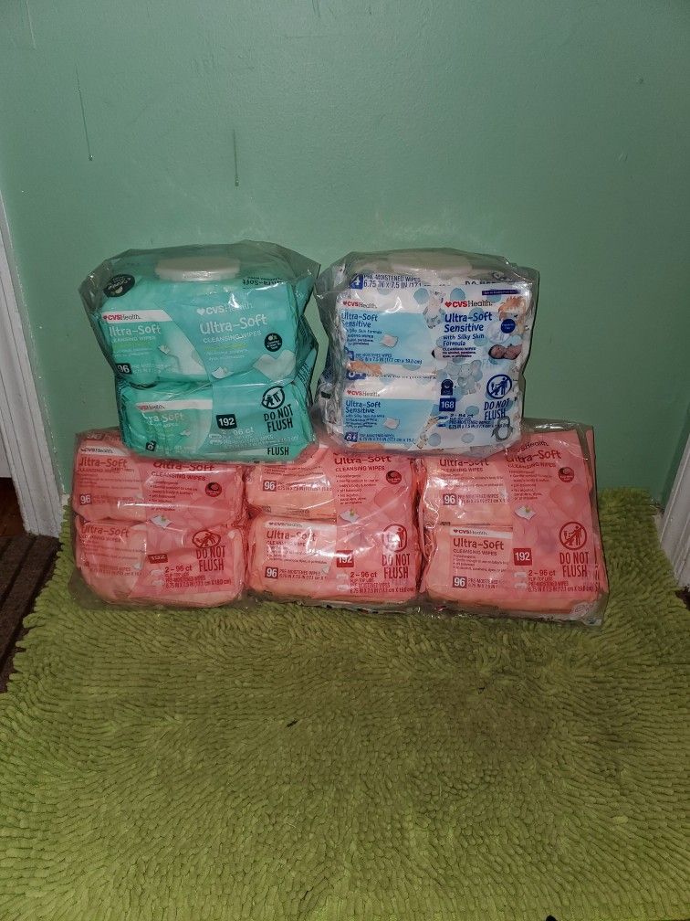 5 Bags Baby Wipes(3 Fresh Melon Scent /1 Cucumber & Green Tea Scent/1 Fragrance Free)