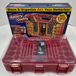 Battery Daddy Deluxe 180 Battery Organizer And Storage Case With Tester