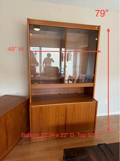 Teak Lighted Cabinet