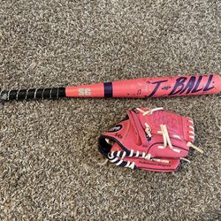 Youth T-Ball Bat & Glove 