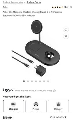 Anker 533 Magnetic Wireless Charger Stand 3-in-1 Charging Station with 20W USB-C Adapter