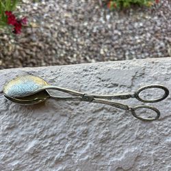 Vintage Silver Plated Salad Tongs