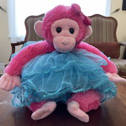 Girlz Nation Hot Pink Monkey With Tutu