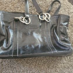 Authentic Coach Park Genuine Leather Carrier Tote Blue D1492-F29898