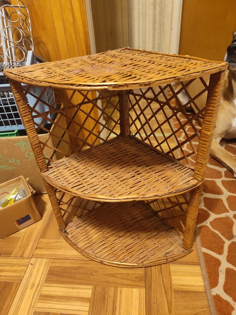 wicker shelf