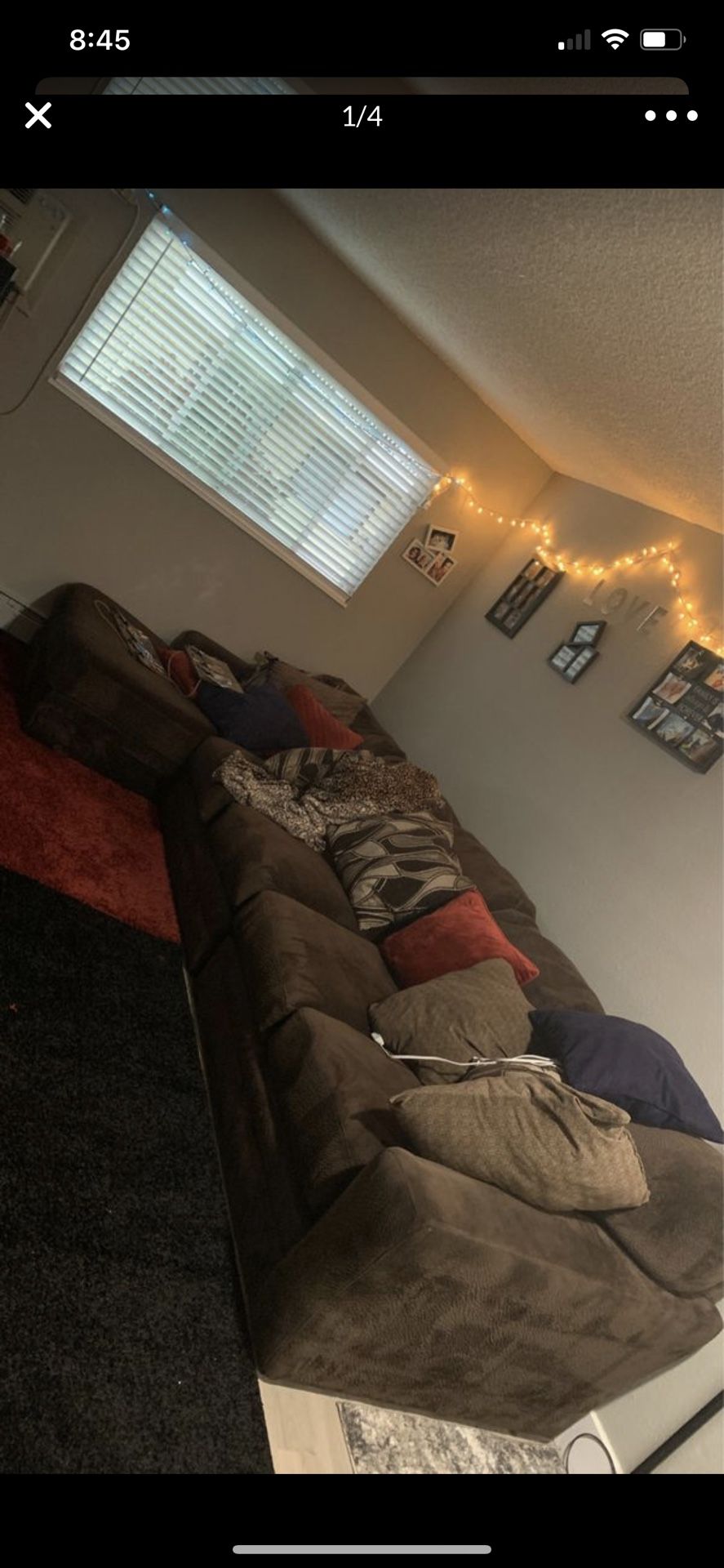Comfy Sectional Brown Couch